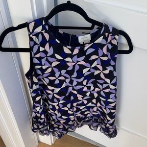 Kate Spade Black and Purple Patterned Top